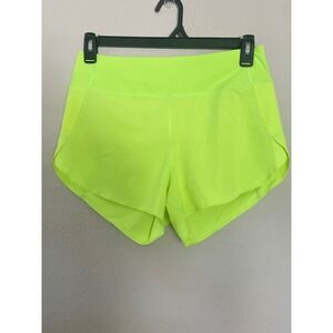 Athleta Run Short Yellow Green Running Training Womens Small